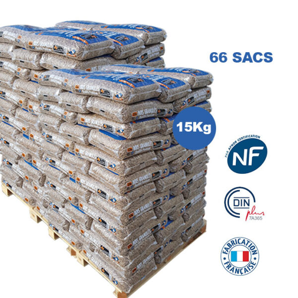 Palette de Granulés de Bois Premium – Woodstock – 66 Sacs de 15 kg - Chaleur Durable et Écologique